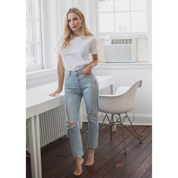 Agolde Riley High Rise Straight Crop Jeans in Shatter, Size 31, NWOT - Picture 3 of 16